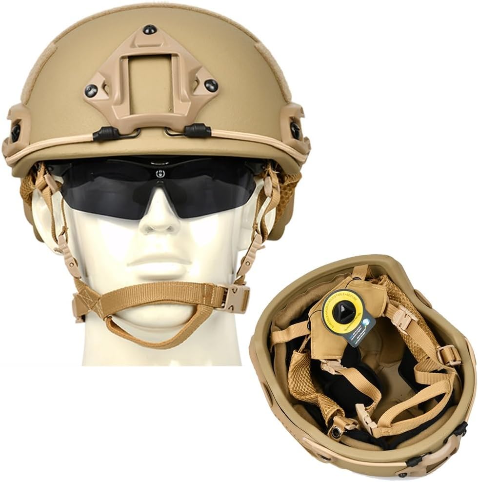 Ballistic Helmet Aramid Kevlare Tactical Ballistic Helmet FAST Army NIJ IIIA.44 High Cut - Bulletproof Helmet (Color : T1, Size : 1pcs)