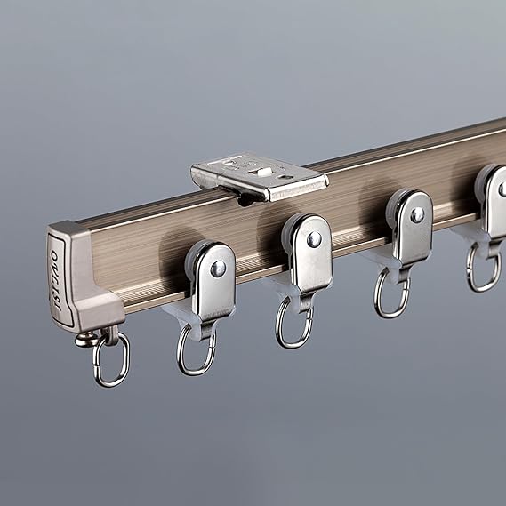 Bendable Ceiling Track Room Divider,Ceiling Curtain Track, RV Curtain Track,Ceiling Mount for Curtain Rail,Curtain Track System,Hospital Ceiling Track for Curtains(Gold,1m(3.3ft))