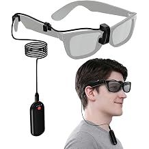 Smart Glasses Battery Pack 3000mAh for Ray-Ban Meta AI Glasses, Clip-On Charger for Wayfarer & Skyler, Fast Charging, Ultra-Light Wearable Battery & Enhanced Connectors, Extend 48H Video