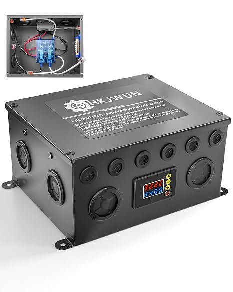 30 Amp Transfer Switch for RV, Metal Housing with Adjustable Delay Timer | Automatic Transfer Switch for Inverter Generator Shore Power