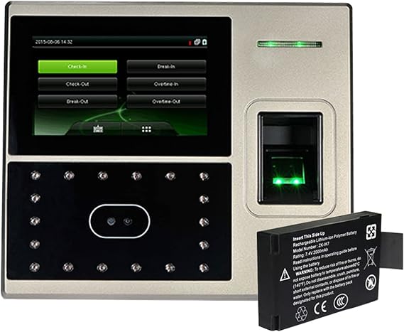 Time Attendance Machine Office Electronics TCP/IP Biometric Fingerprint Face Facial Time Attendance Door Access Control Time Clock Time Recorder System (Color : Uface800 N Battery)