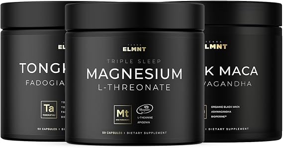 TERRA ELMNT Magnesium L-Threonate, Black Maca Root, and Tongkat Ali Bundle