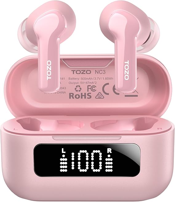 TOZO Hybrid Active Noise Cancelling in Ear Wireless Earbuds, 68H Playtime