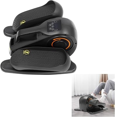 Under Desk Elliptical Machine, Electric Seated Pedal Exerciser, Quiet & Compact Mini Ellipse Leg Exerciser with Display Monitor, Remote Control, Elliptical Machine for Home