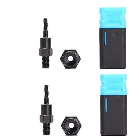 Rivet Nut Gun Mandrel & Nose Pieces Accessory, SAE 10-24, 2 Pack | For A-series (most popular) M8 right-hand thread connection manual rivet nut gun 35CrMo steel, heat-treated & hardened.