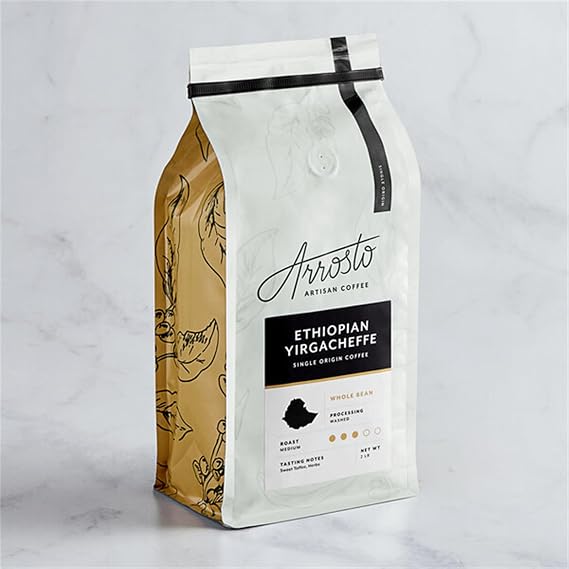 Arrosto Ethiopia Yirgacheffe Single Origin Whole Bean Coffee 2 lb. - 5/Pieces WS-110ARETHPIA-NF