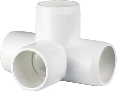 34 4 way TEE PVC Fitting Connector, 4 pack 4