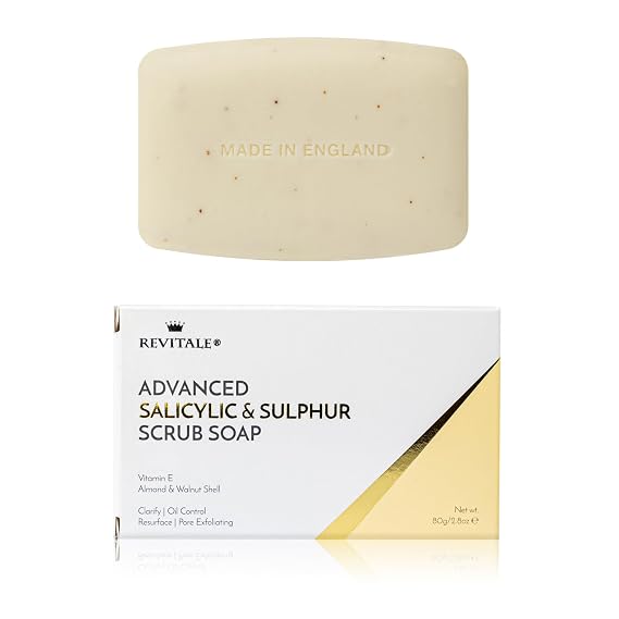 Revitale Advanced BHA Salicylic Acid & Sulphur Scrub Soap Clarifying Exfoliating Bar