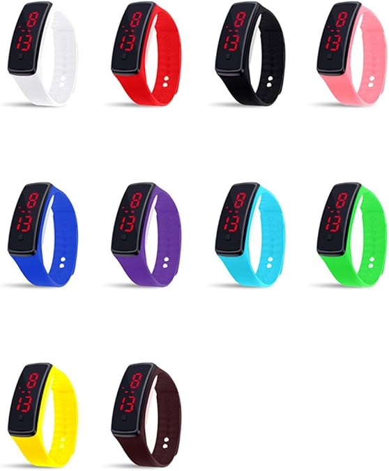 Unisex Silicone LED Digital Creative Touch Screen Sport Watch Bracelet 10 Pack