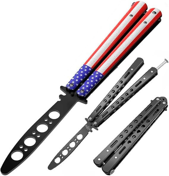 Grand Way Practice Trainers with Sure Spring Latch - Dull Blade - Full Stainless Steel Fake Dull Trick CSGO