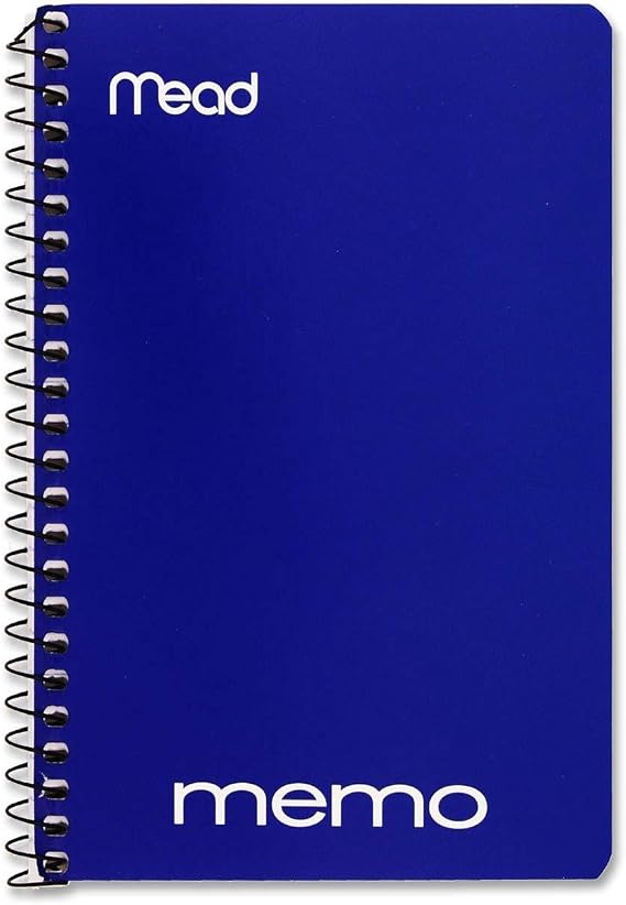 12 Pack Memo Book, College Ruled, 6" x 4", Wirebound, 40 Sheets, Assorted by MEAD