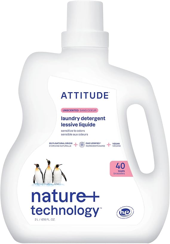 ATTITUDE Free and Clear Liquid Laundry Detergent, Unscented, 40 Loads