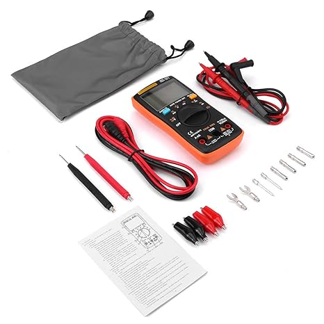 AN8008 True-RMS Digital Multimeter - 6000 Counts AC/DC Voltage Current Tester, Measures Resistance, Diode, Continuity, Large Backlit LCD, Safety Protection for Home & Automotive Use