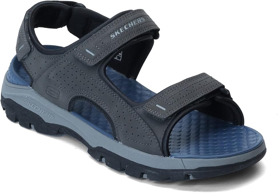 Skechers Men's Tresmen-Garo Open Toe Water Sandal | Casual, Relaxed Fit, Luxe Foam, Hook and Loop Ankle Strap
