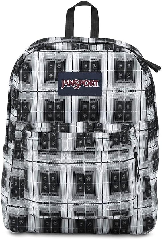 JanSport Superbreak Backpack- Sale Colors (Black Arcade Plaid)