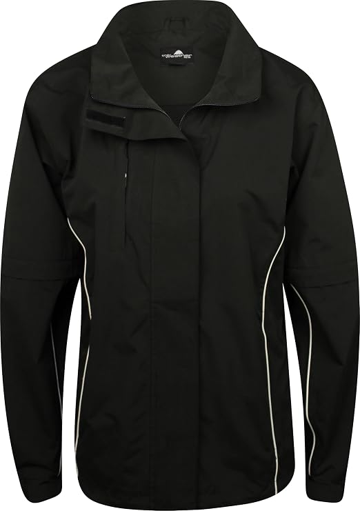 Women Microfiber Golf Jacket Black/White Medium