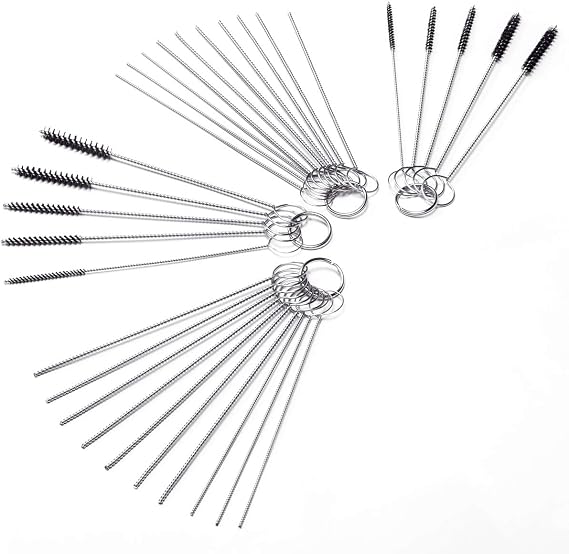 Carb Carburetor Cleaner Cleaning Brushes Kit | Small Wire Brush - 20 Needles + 10 Brushes