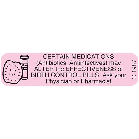 1-360 "Birth Control" Permanent Paper Label, 1 9/16" x 3/8", Pink, Pack of 1000