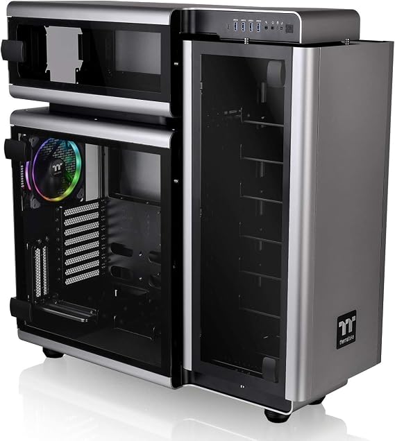 Thermaltake Level 20 E-ATX Full Tower Gaming Computer PC Case with 3 Riing Plus 140mm RGB Fan + 2 Lumi Plus LED Strips Pre-Installed CA-1J9-00F9WN-00
