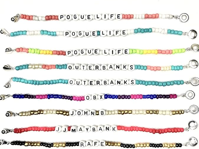 OUTER BANKS Bracelet *CUTE* Seed Beads - OBX - Select Size & Choose your favorite! OuterBanks Inspired Bracelets or Anklet - Pogue Life (6" to 12") JJ Maybank | John B | P4L | Pogue Life | Rafe