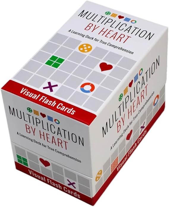 Math for Love Multiplication by Heart | Multiplication Flash Cards for Kids Grades 35 | Visual Spaced Repetition for Fact Mastery in 5 Minutes a Day | 162 Cards, 3 Decks