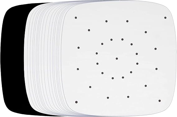 Air Fryer Perforated Parchment Paper Liners Compatible with Philips, NuWave Brio, Chefman, Secura, Black Decker +More | Bundle Set of 100 Sheets + Baking Accessories by Infraovens (L)