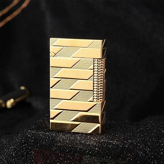 High-End Ultra-Thin Langsheng Refillable Lighter, Diamond Pattern