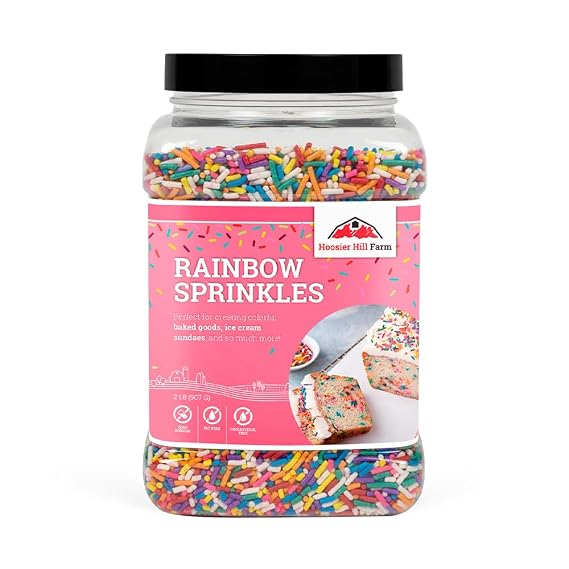 Hoosier Hill Farm Rainbow Decorating Sprinkles, 2LB (Pack of 1)