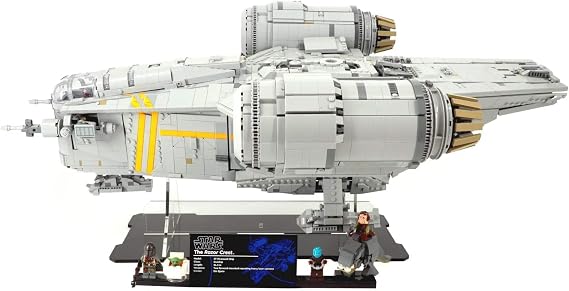 Display Stand Compatible with LEGO Star Wars 75331 UCS Razor Crest 10-Degree Angled Acrylic Stand Set Not Included