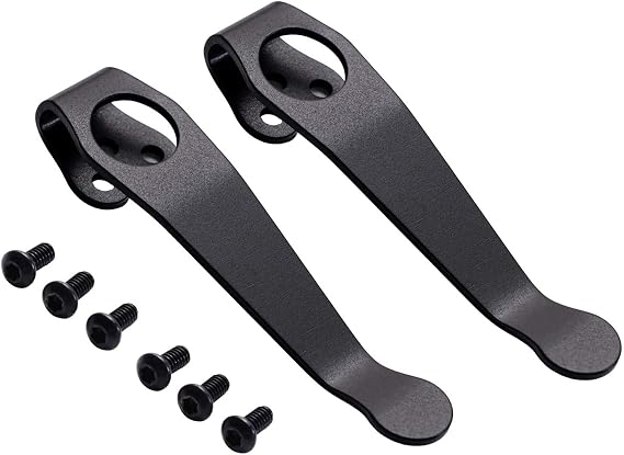 2-Pack Titanium Deep Carry Pocket Clip Compatible with Spyderco