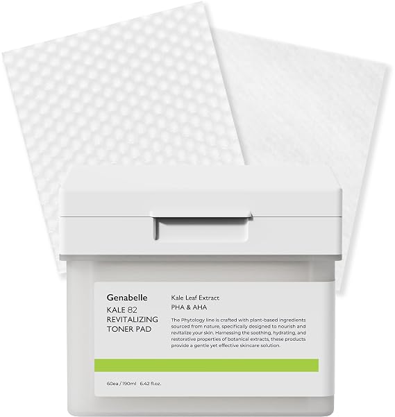 Genabelle Kale 82 Toner Pad - 60 Jumbo Sheets, AHA PHA Dead Skin Care Daily Hydrating Toner Pad exfoliating