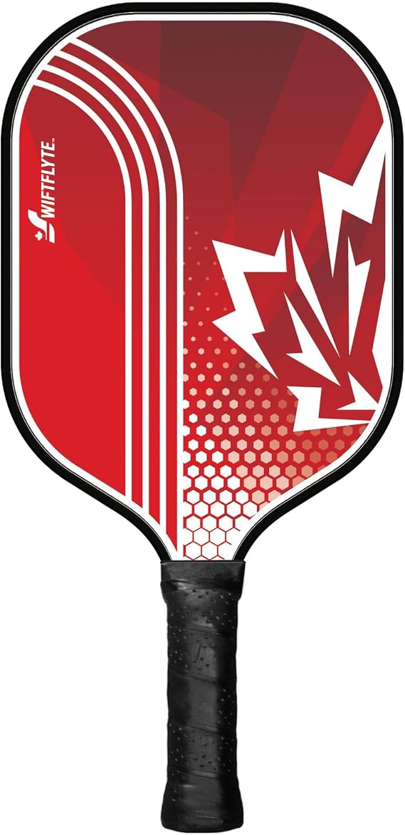 Swiftflyte Canuck Pickleball Kürek, Karbon Fiber Yüzeyli Kanada Raketi/Raket, Petek Çekirdekli, Yumuşak Dokunuşlu Sarılı Kavrama ile Dayanıklı Kenar Koruması, 8 oz 4 inç Kavrama