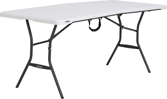 LIFETIME 6-Foot Fold in Half Table, Light Commercial, White Granite
