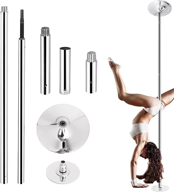 Dancing Pole Kit for Home - Heavy Duty Steel Spinning & Static Fitness Pole for Dance Studio