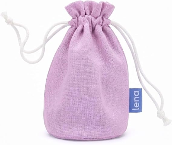 Lena Menstrual Cup Storage Bag - 100% Cotton Drawstring Pouch, Light Purple