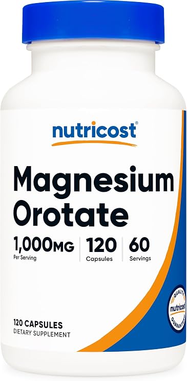 Nutricost Magnesium Orotate Capsules 1000mg, 120 Caps, 60 Servings | 500mg Per Capsule, GMO-Free & Gluten-Free
