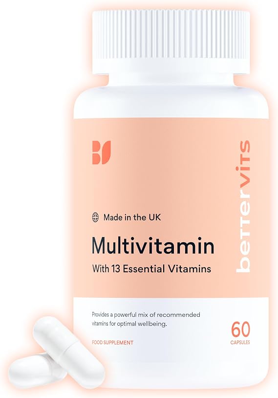 Bettervits Multivitamin, 14 Nutrients with Vitamin D, K2 & Biotin, 60 Caps
