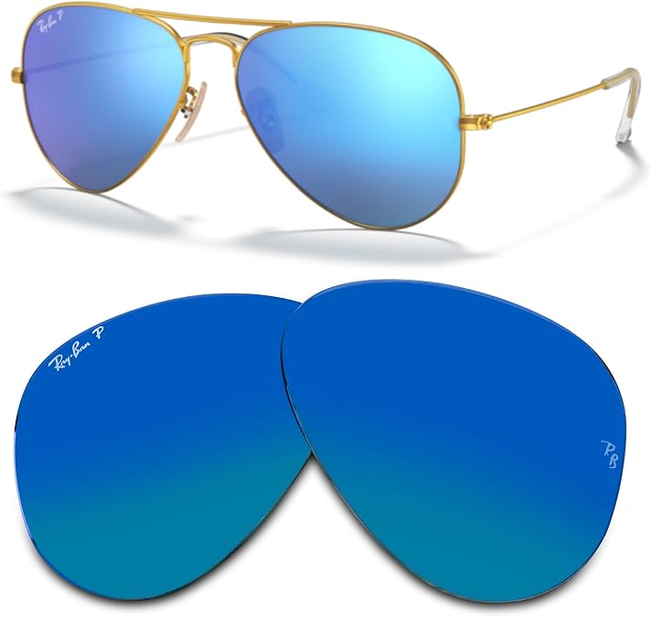 Ray-Ban Original AVIATOR LARGE METAL RB3025 Replacement Lenses +BUNDLE with ACCESSORY EYEWEAR KIT