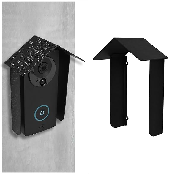 Ring Doorbell Rain Cover Weatherproof for Outside, Metal Anti-Glare Door Bell Chime Cover, Garage Door Video Keypad Access Control Keypad Cover for Most Video Doorbells