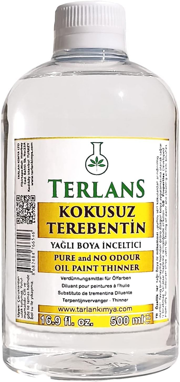 Terlans Odorless Turpentine 500 ml Completely Odorless Oil Paint Thinner