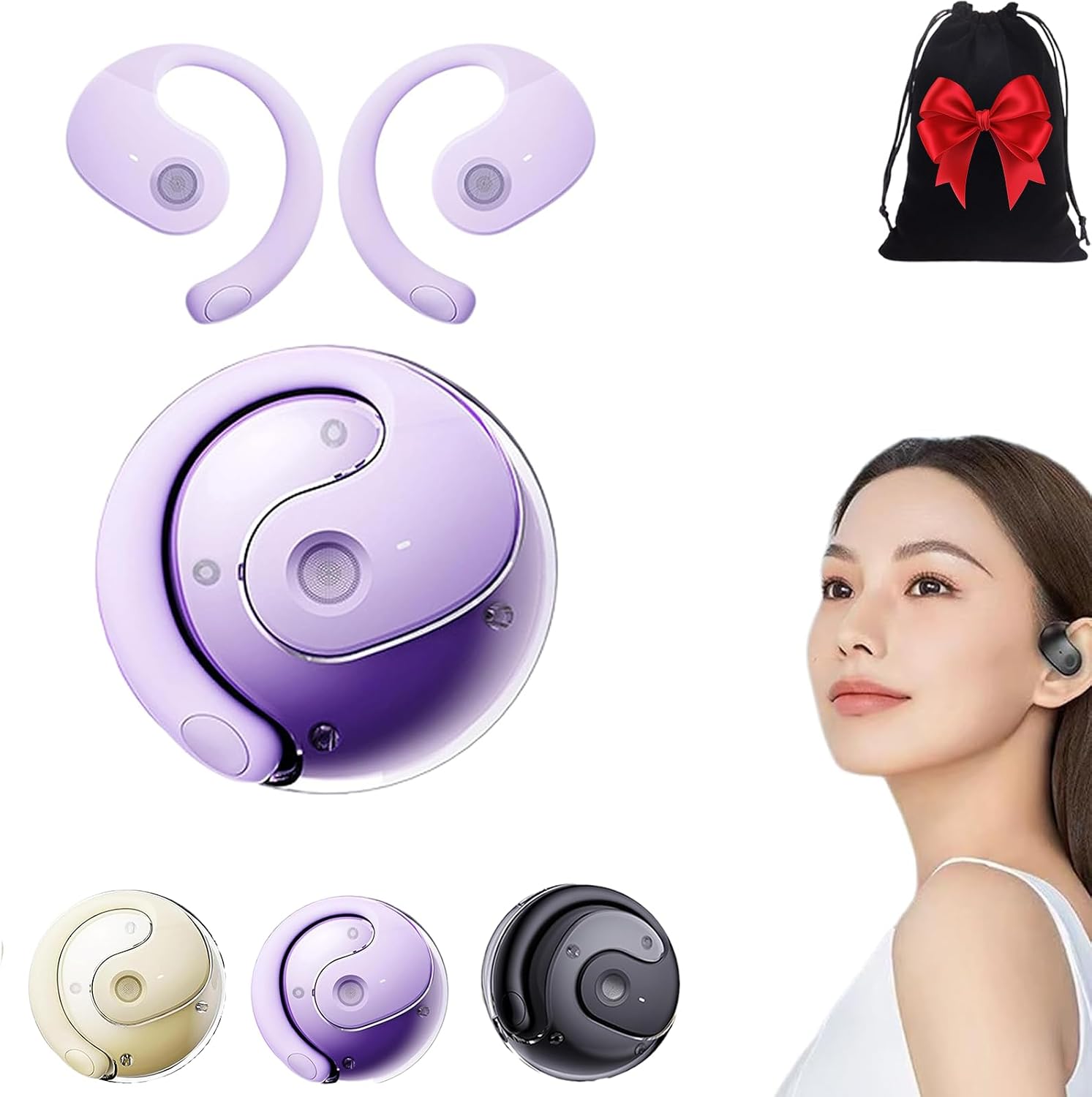 2025 New Coindcies AI Earphones, Real-Time Translation Bluetooth 5.4 OWS Earphones, Supports 144 Languages, Waterproof Wireless Earbuds with USB Charging for Travel, Business, Learning