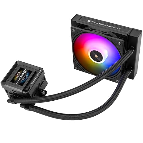 Thermalright FW SE 120 ARGB Black AIO Water Cooler, Liquid CPU Cooler, 2 LCD Screen-320x240 Resolution, 2000RPM High Speed,Compatible with AMD/AM4/AM5 & Intel lga1150/1151/1200/1700/1851