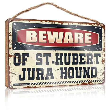 クラフト用木製プラーク Beware Of St.Hubert Jura Hound 木製看板 面白い木製装飾 ヒッピー装飾15X28cm