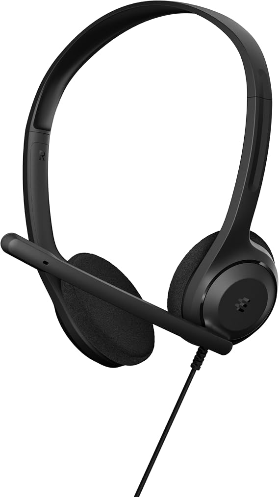 EPOS C1 Professional Business Headset with USB-A Interface Superior Noise Cancelling Microphone Chrome Certification - Comfortable Fit Durability Connect Integration God Black