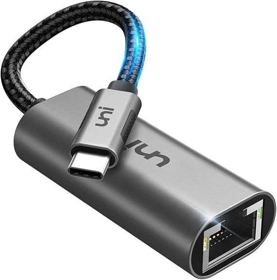 uni USB C to Ethernet Adapter 1Gbps, Driver Free RJ45 to USB C for Laptop