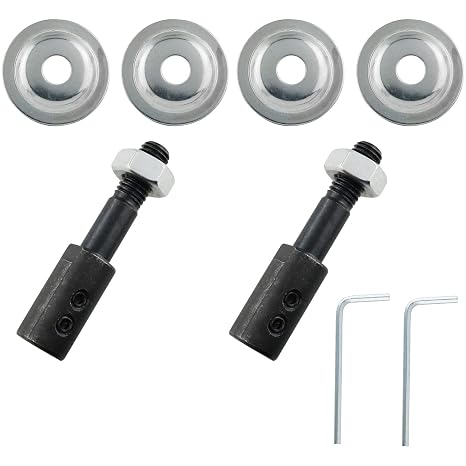 2Sets 8mm Motor Arbor Adapter Bench Grinder Extension Shaft Threaded Shaft Backing Kit Shaft Arbor Extender for Polisher Sander Polishing Grinding Buffing Wheel Rotary