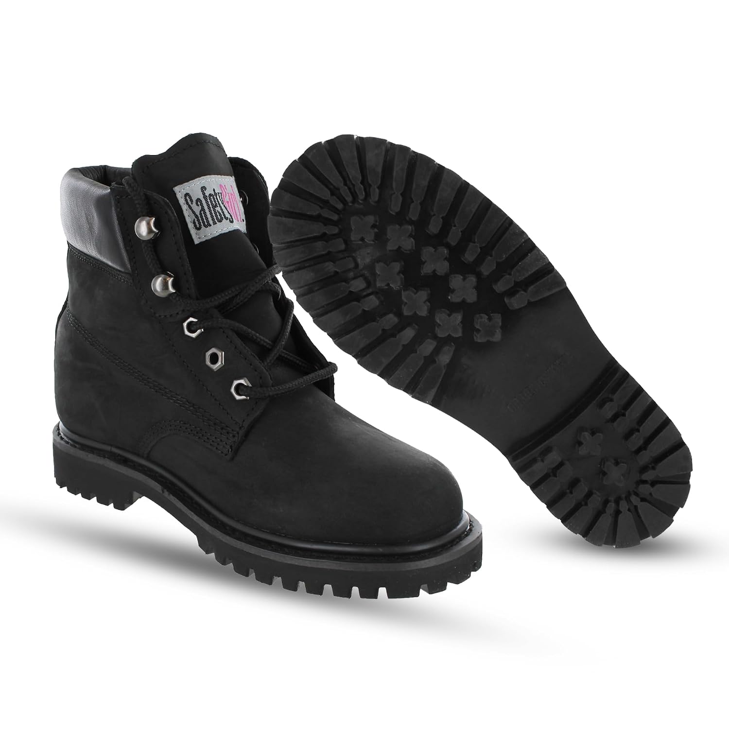 Women’s Work Boots | Waterproof Leather Work Boots for Women | Oil & Slip-Resistant Soft Toe for Women | Premium Nubuck Leather | Lightweight and Comfortable | Black Leather - 10.5M