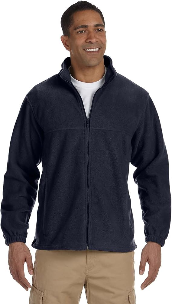 Harriton Men's 8 oz. Full-Zip Fleece, 3XL, NAVY