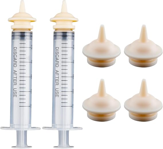 8pcs Silicone Pet Nursing Kit,6 Short Nipples & 2 pcs 10ml Feeding Syringes,Reusable for Kittens Puppies, Rabbits,Squirrels,Hamster