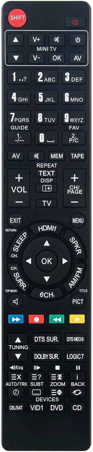 Replacement Remote Control Commander Compatible with Harman Kardon AVR7500 AVR225 AVR130 AVR135 AVR220 AVR146 AV Receiver